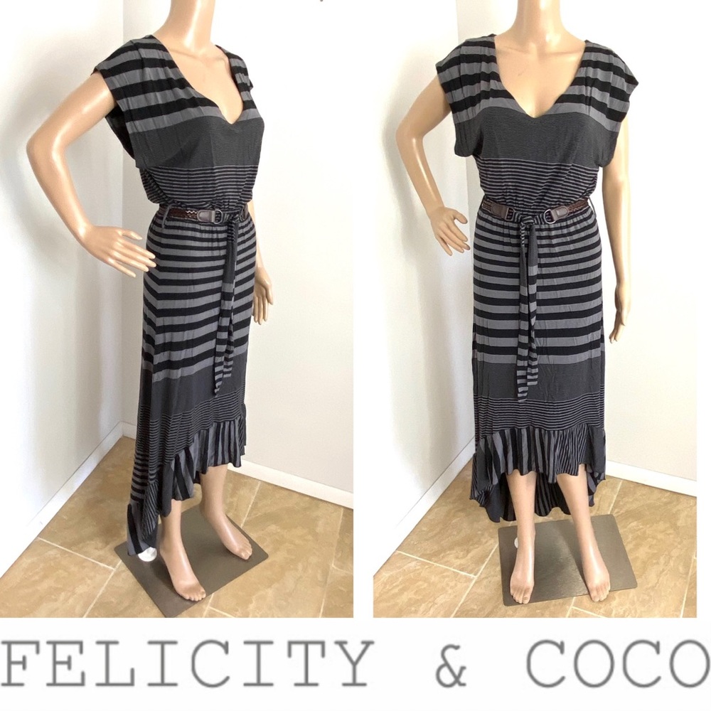 BNWOT FELICITY & COCO Hi-Lo Ruffled Maxi Dress